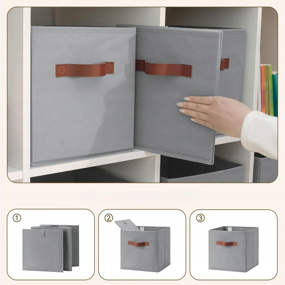 Bez Marki 6x PUDEŁKA NA ZABAWKI DZIECIĘCE SKRZYNKI 27x27 CM ORGANIZERY SKŁADANE DUŻE
