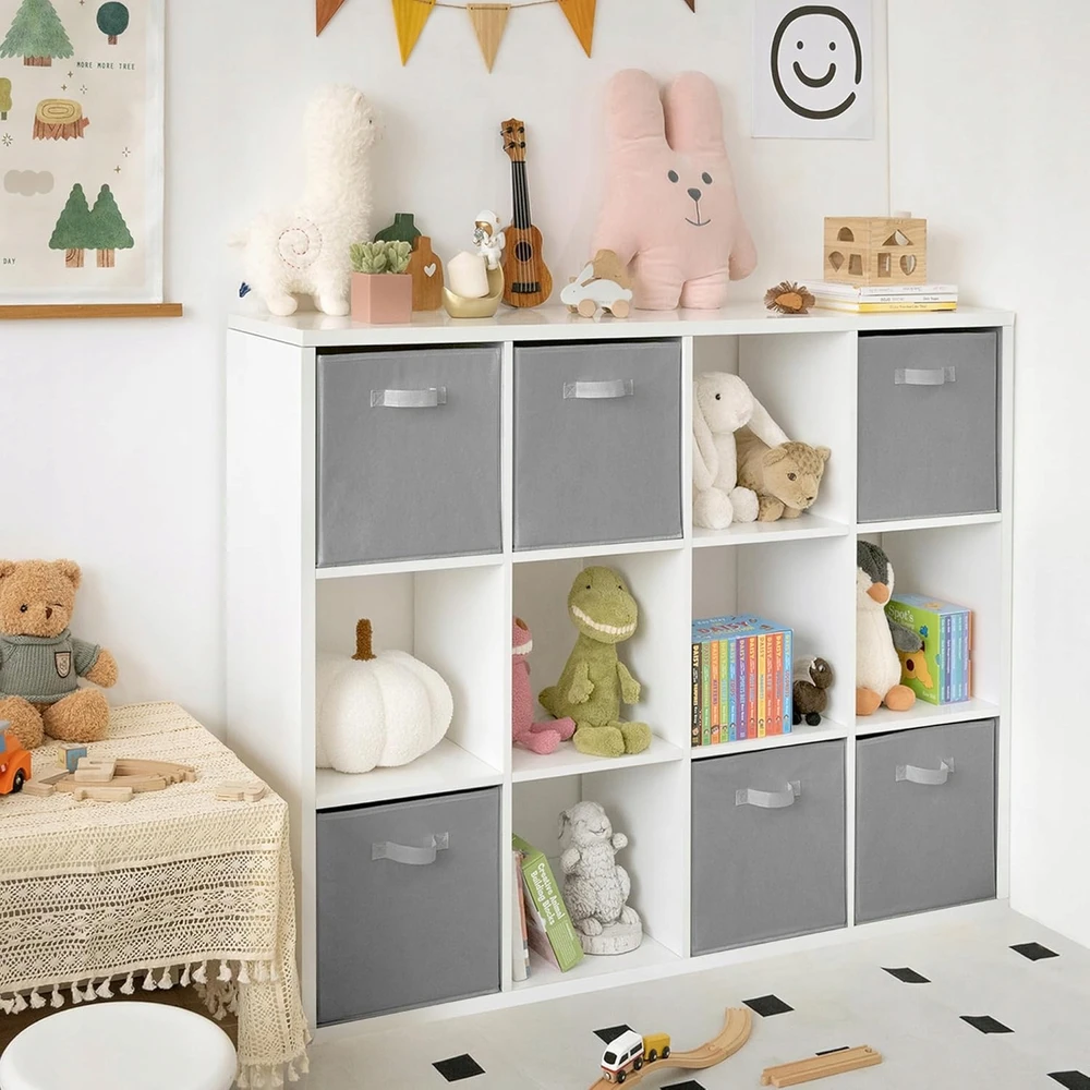 Bez Marki 6x PUDEŁKA NA ZABAWKI DZIECIĘCE SKRZYNKI 33x33 CM ORGANIZERY SKŁADANE DUŻE