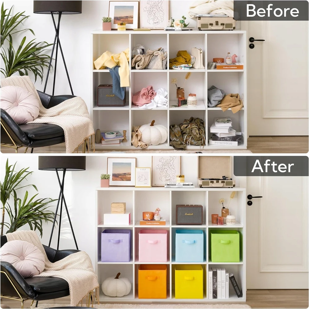 Bez Marki 6x PUDEŁKA NA ZABAWKI DZIECIĘCE SKRZYNKI 27x27 CM ORGANIZERY SKŁADANE DUŻE