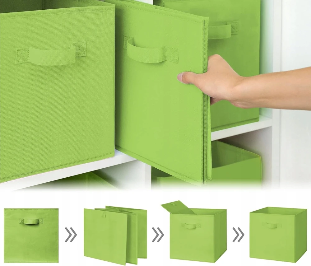 Bez Marki 6x PUDEŁKA NA ZABAWKI DZIECIĘCE SKRZYNKI 27x27 CM ORGANIZERY SKŁADANE DUŻE