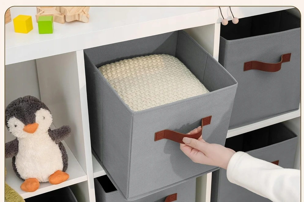 Bez Marki 6x PUDEŁKA NA ZABAWKI DZIECIĘCE SKRZYNKI 27x27 CM ORGANIZERY SKŁADANE DUŻE