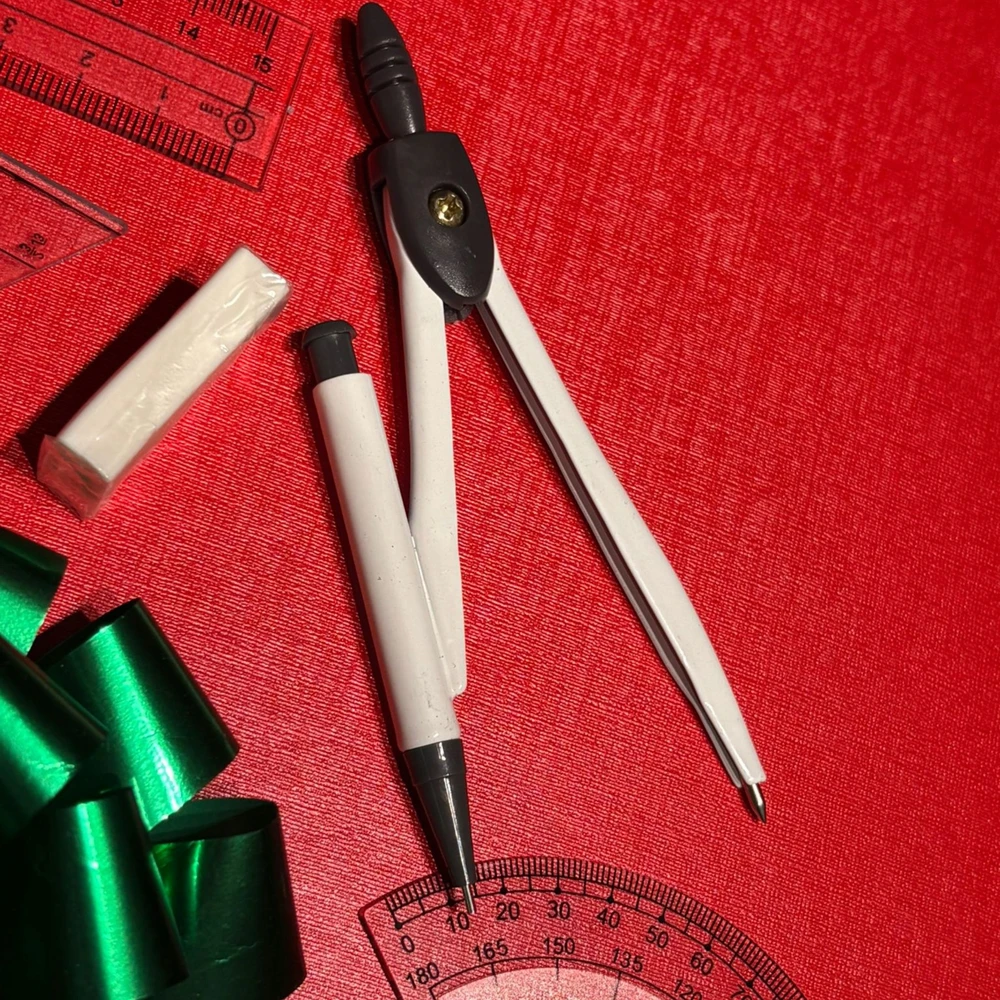 Bez Marki 8 dalių geometrinis braižybos rinkinys su liniuote ir priedais