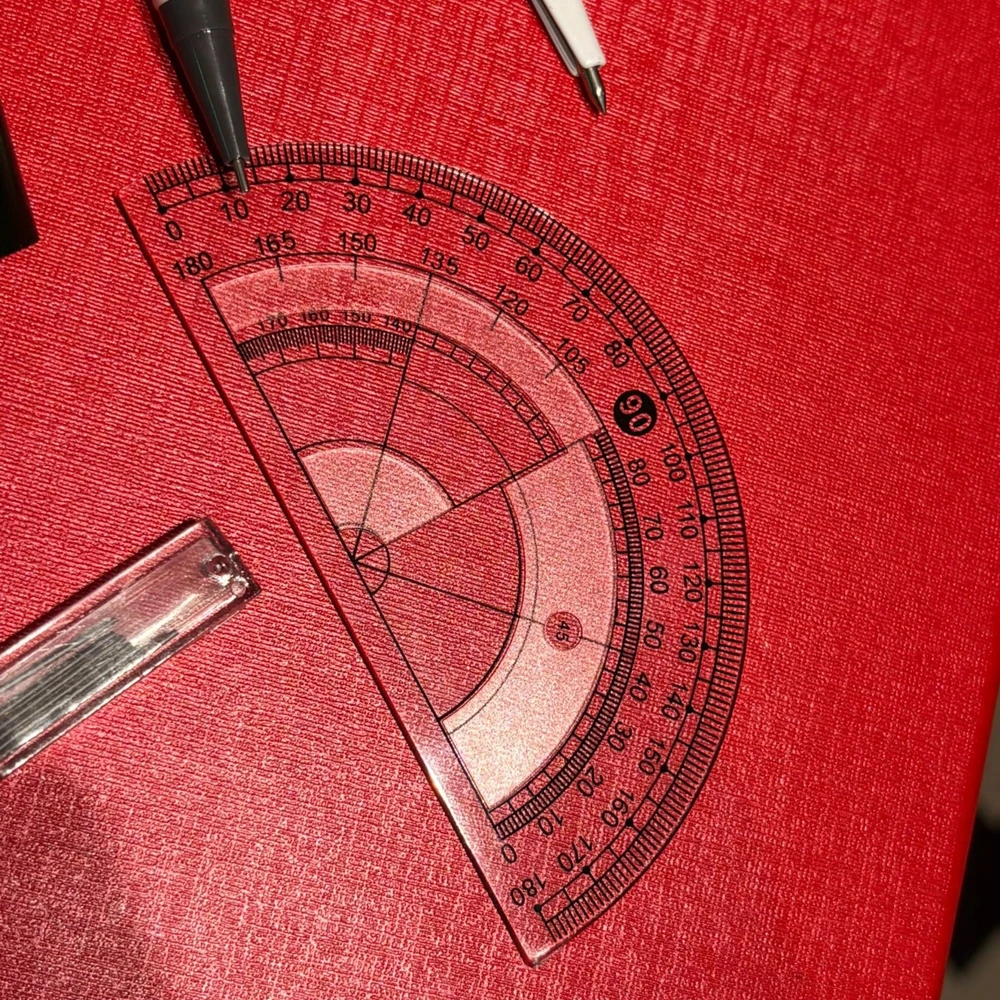 Bez Marki 8 dalių geometrinis rinkinys su liniuote ir priedais