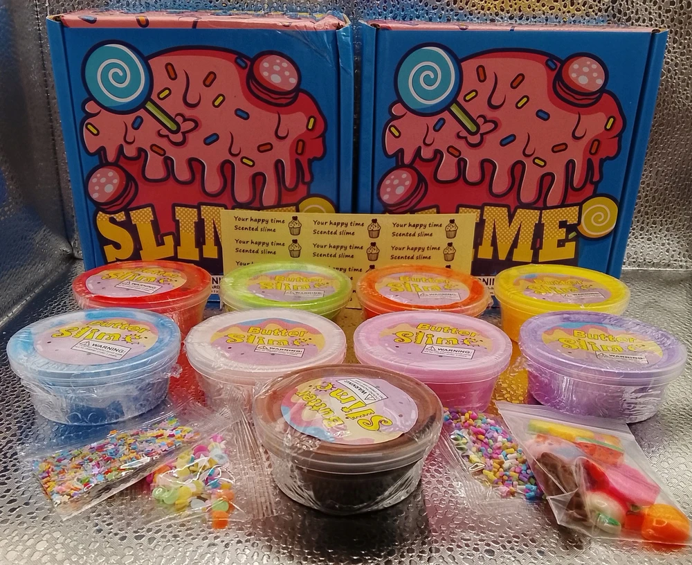 Bez Marki 9 spalvų sviestinis slime rinkinys, kvapnus, minkštas, vaikams