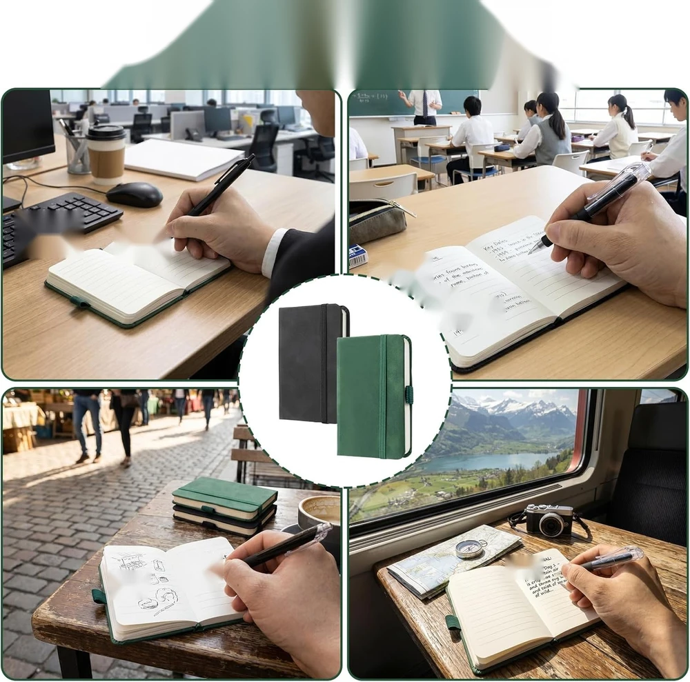Bez Marki A7 6Vnt. RAŠIKLIŲ 11X8CM MINI PU ODINIS KIETAS DANGALIS