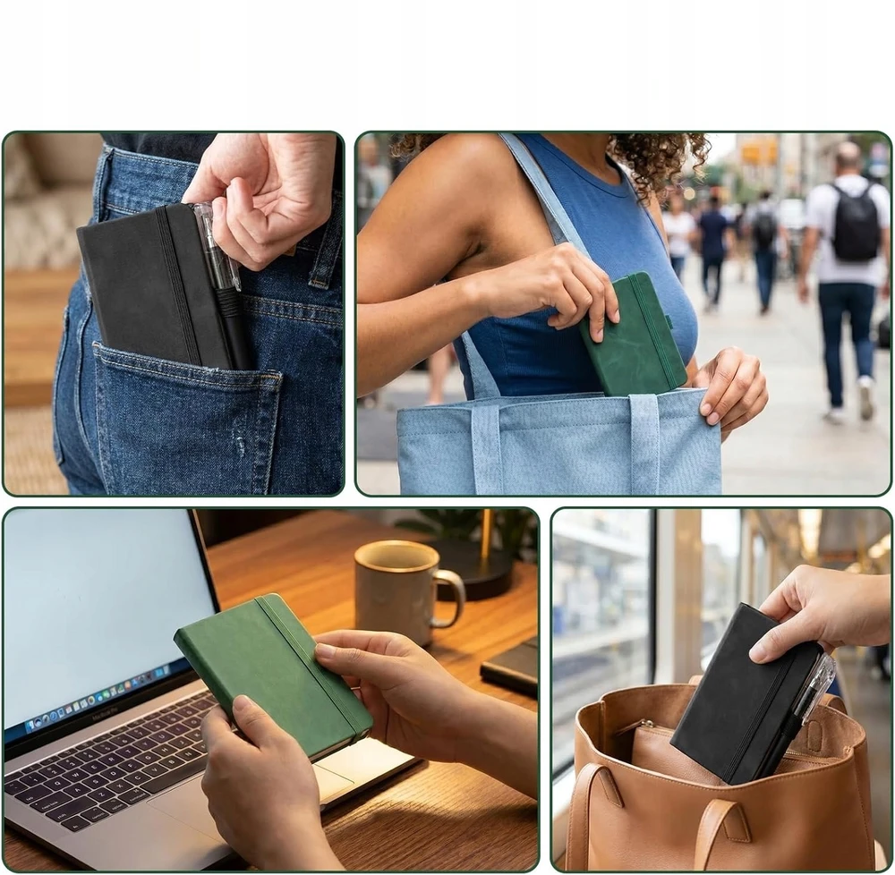 Bez Marki A7 6Vnt. RAŠIKLIŲ 11X8CM MINI PU ODINIS KIETAS DANGALIS