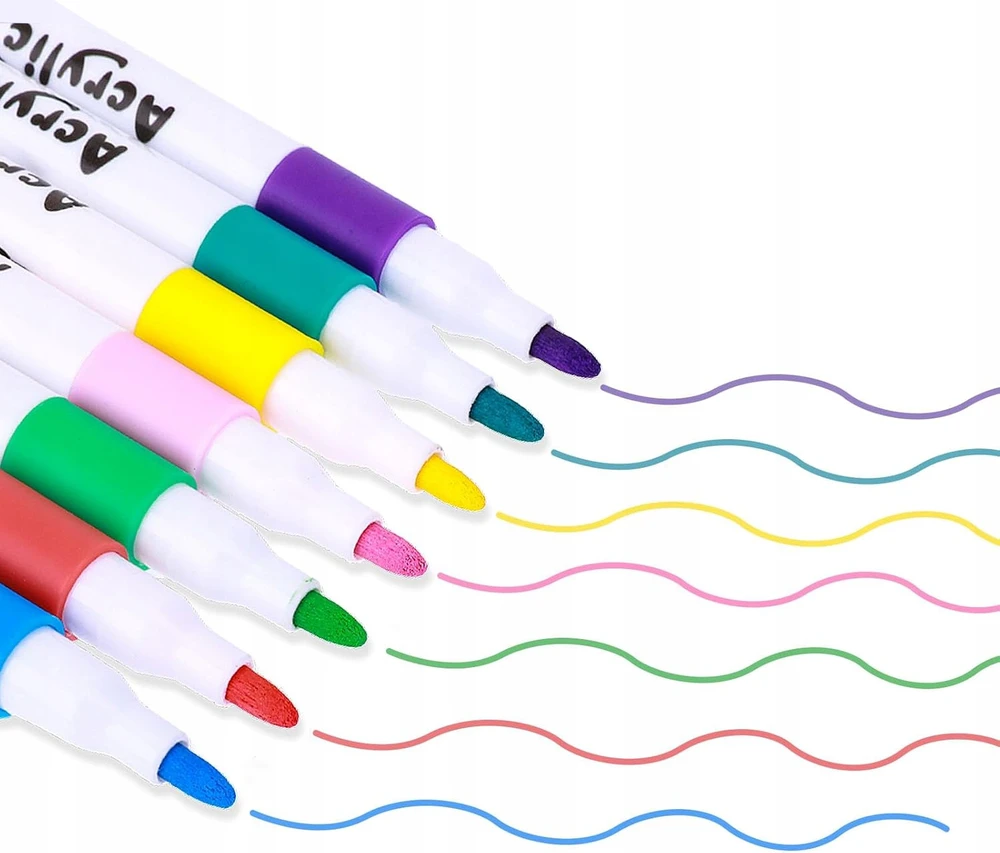 Bez Marki ACRYLIC MARKERS 24 SPALVOS Žymekliai, žymekliai, akmenims, medžiui, audiniams, stiklui