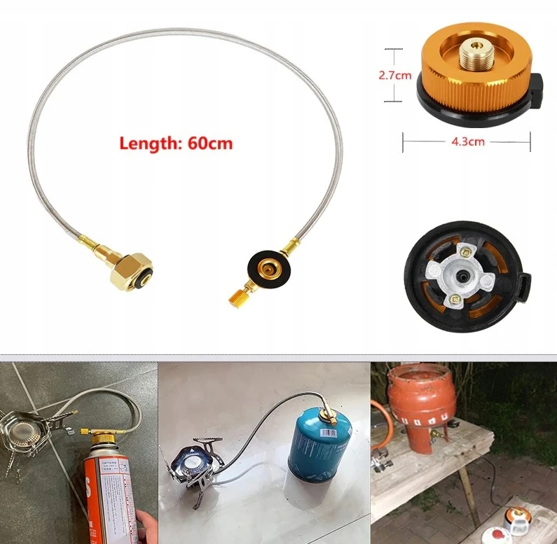 Bez Marki ADAPTERIS KASETĖMS UŽPILDYTI IŠ PROPANO SND DUJŲ BALONO ŽARNOS 60cm