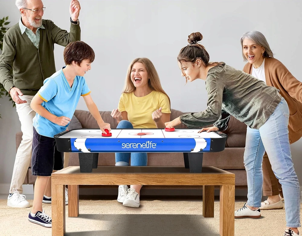 Bez Marki AIR HOCKEY AIR HOCKEY ŽAIDIMŲ STALAS VAIKAMS, 110V MOTOR SERENELIFE