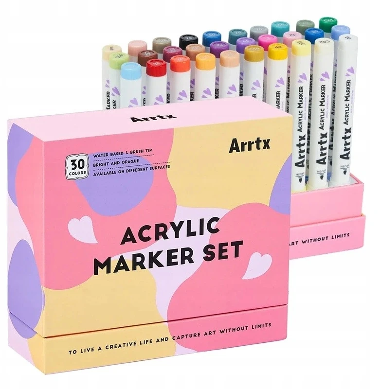 Bez Marki Akriliniai markeriai - flomasteriai ARRTX 30D, 30 spalvų