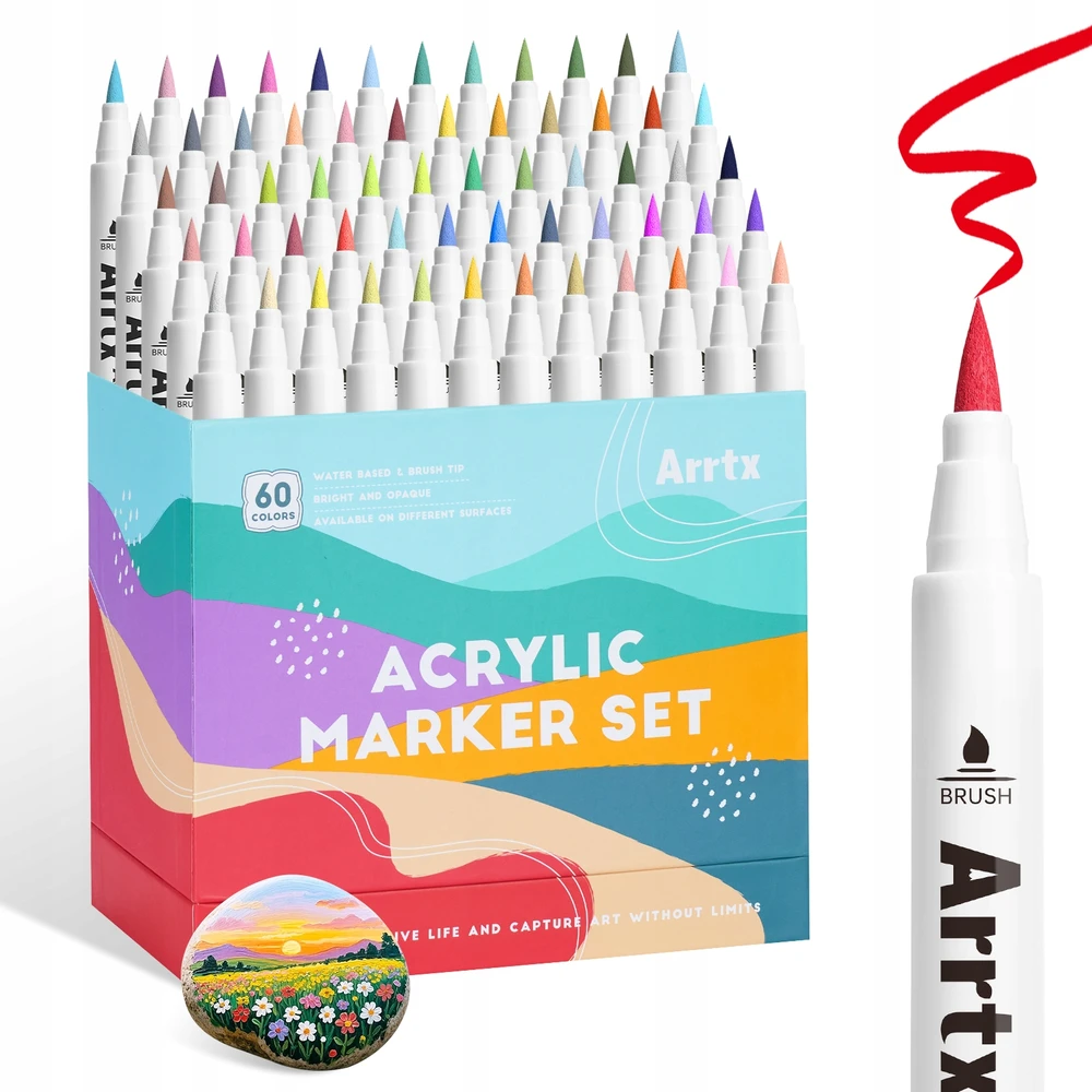Bez Marki Akriliniai markeriai - flomasteriai ARRTX 60C, 60 spalvų