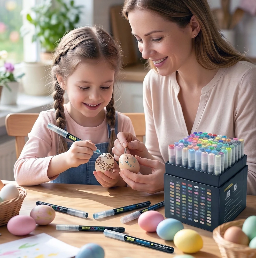 Bez Marki Akriliniai žymekliai 60 vnt. Šepetukų rašikliai Žymekliai PREMIUM rinkinys