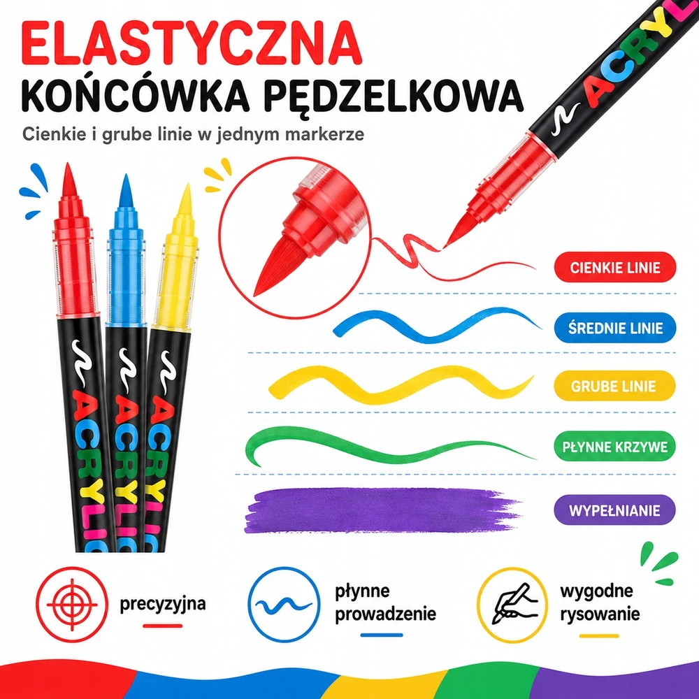 Bez Marki Akriliniai žymekliai 72 vnt. Žymekliai audiniams, akmenims, stiklui, medžiui