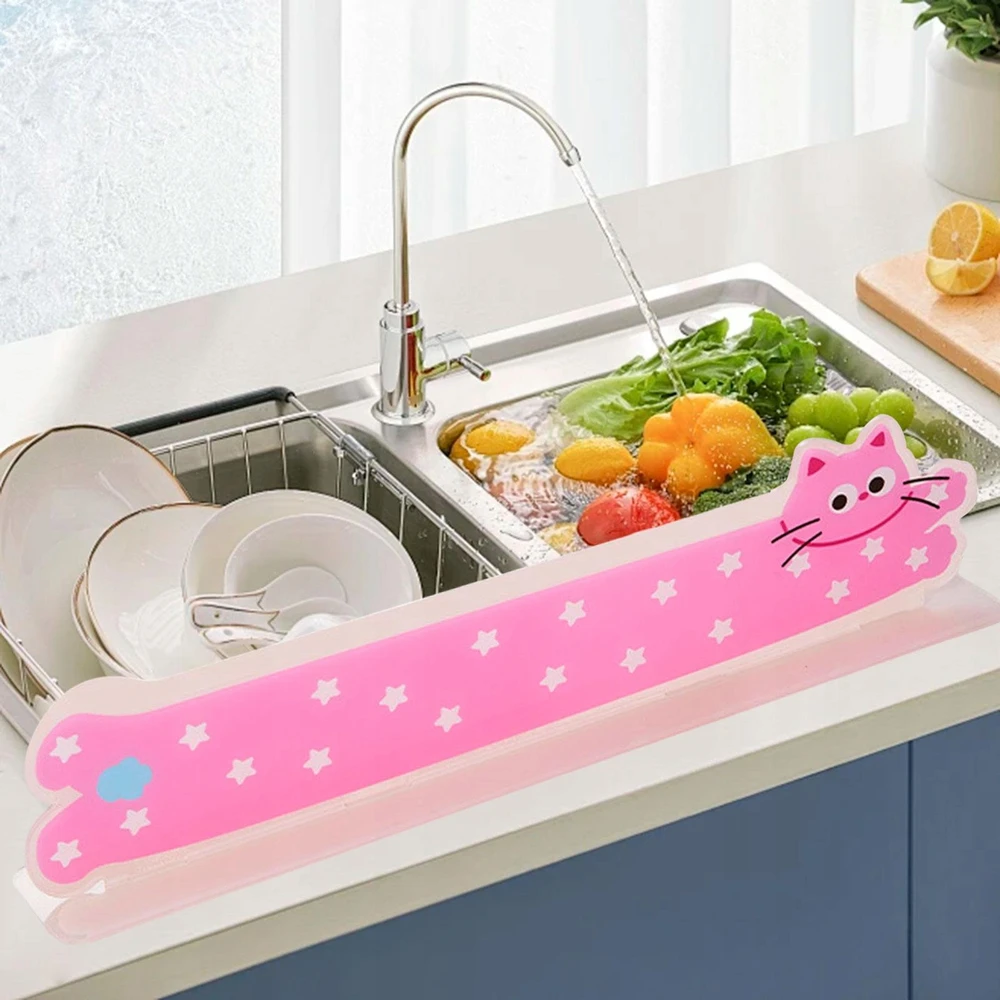 Bez Marki Akrilo kriauklė Splash Guard Fashion Home Decor Lengvas kriauklės skirstytuvas Rožinė