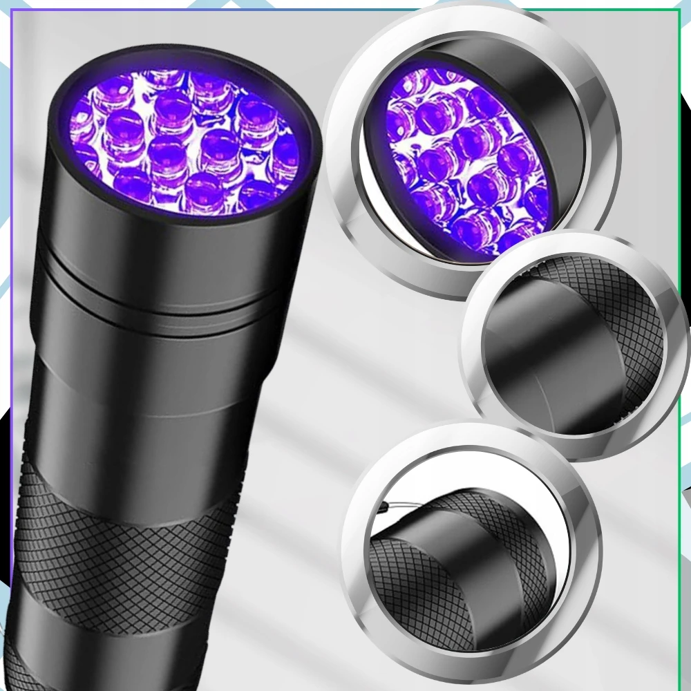 Bez Marki UV LED žibintuvėlis juodas aliuminis 395 nm Z9