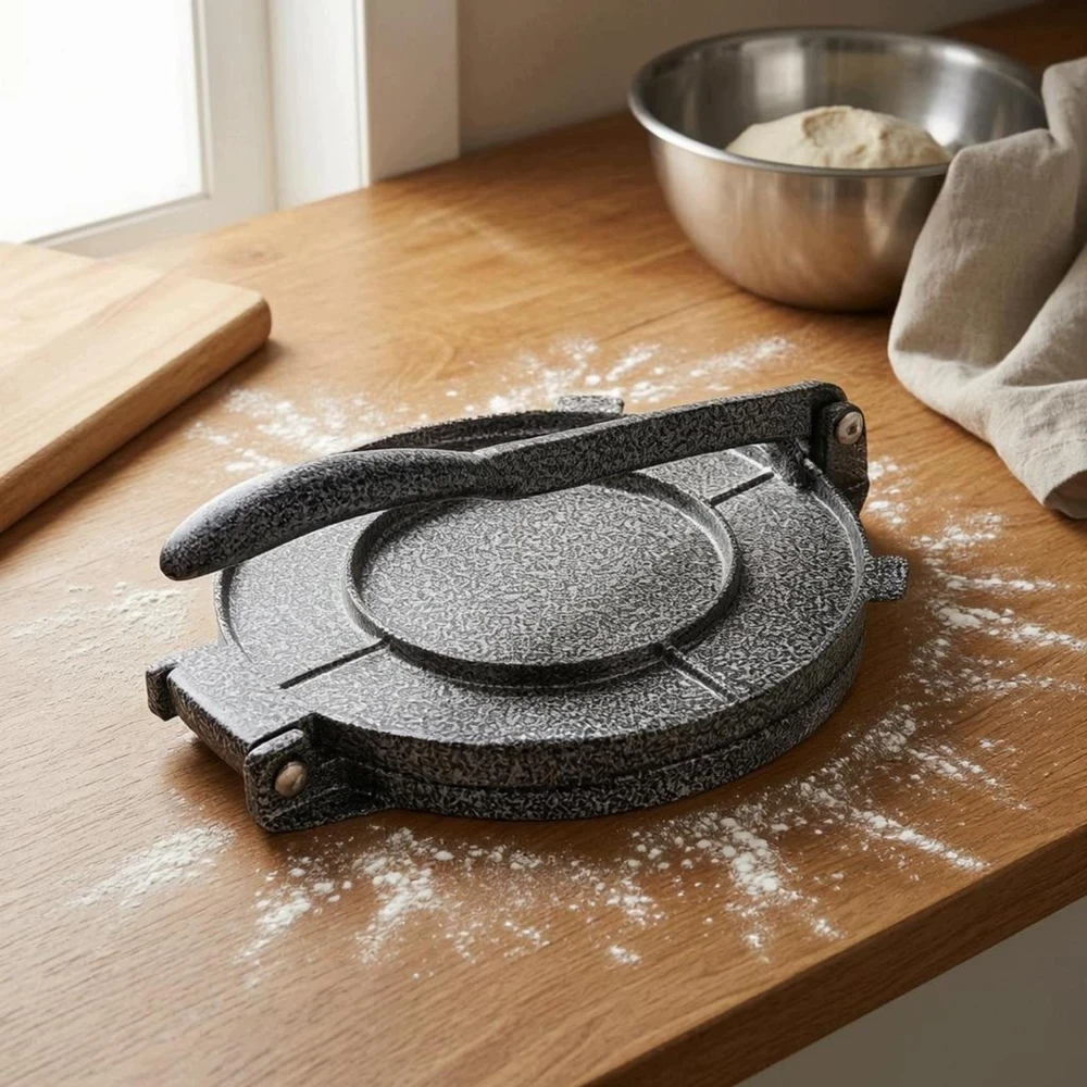 Bez Marki Aliuminio tortilijos presas plokščias presavimo paviršius Rankinis tortilijos presas 16 CM