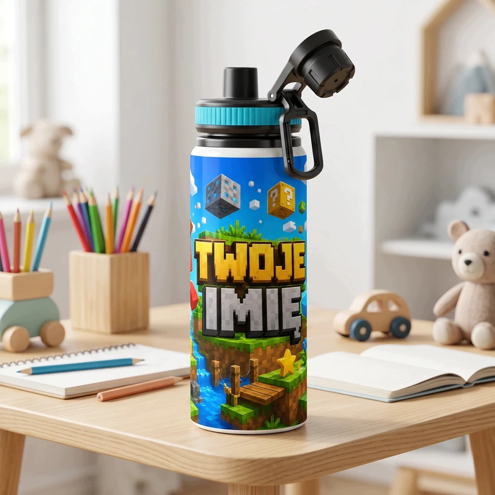Bez Marki Aliuminio vandens butelis vaikams su pavadinimu MINECRAFT DOGS Mėlyna