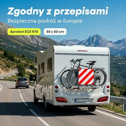 Bez Marki Aluminiowa tablica ostrzegawcza rowerowa Ece R70 50x50cm