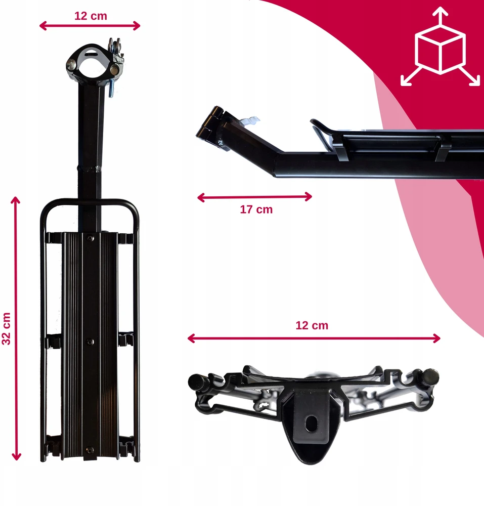 Bez Marki ALUMINIUMINIS DVIRAČIŲ STANDYNAS PO BALNIU ANT VELOXO stiebo, Juodas, 24-29 colių