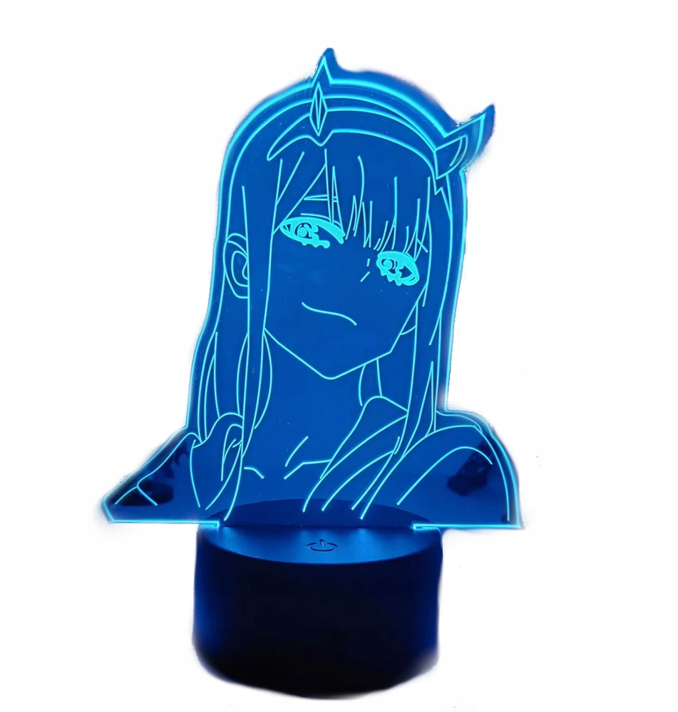 Bez Marki Anime DARLING In The FRANXX zero dwa 3D noc światło kolorowa lampka