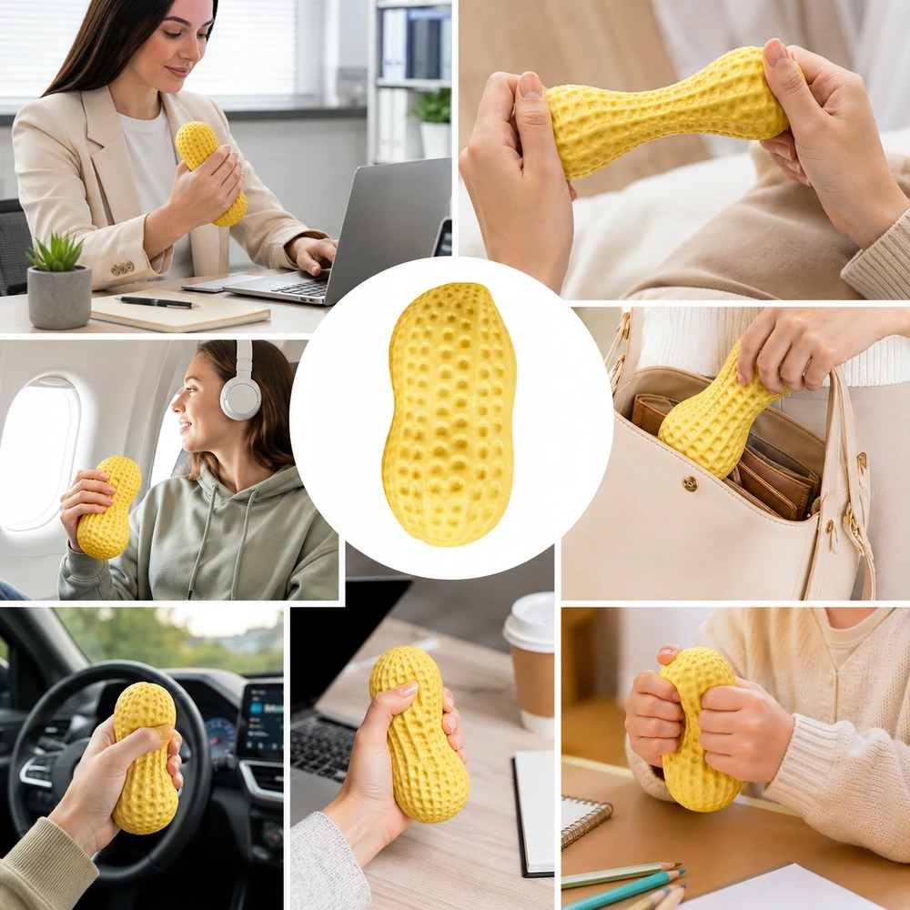 Bez Marki ANTISTRESINIS ŽAISLAS ŽEMĖS RIEŠUTŲ ŽEMĖS RIEŠUTŲ SQUISHY GNIOTEK