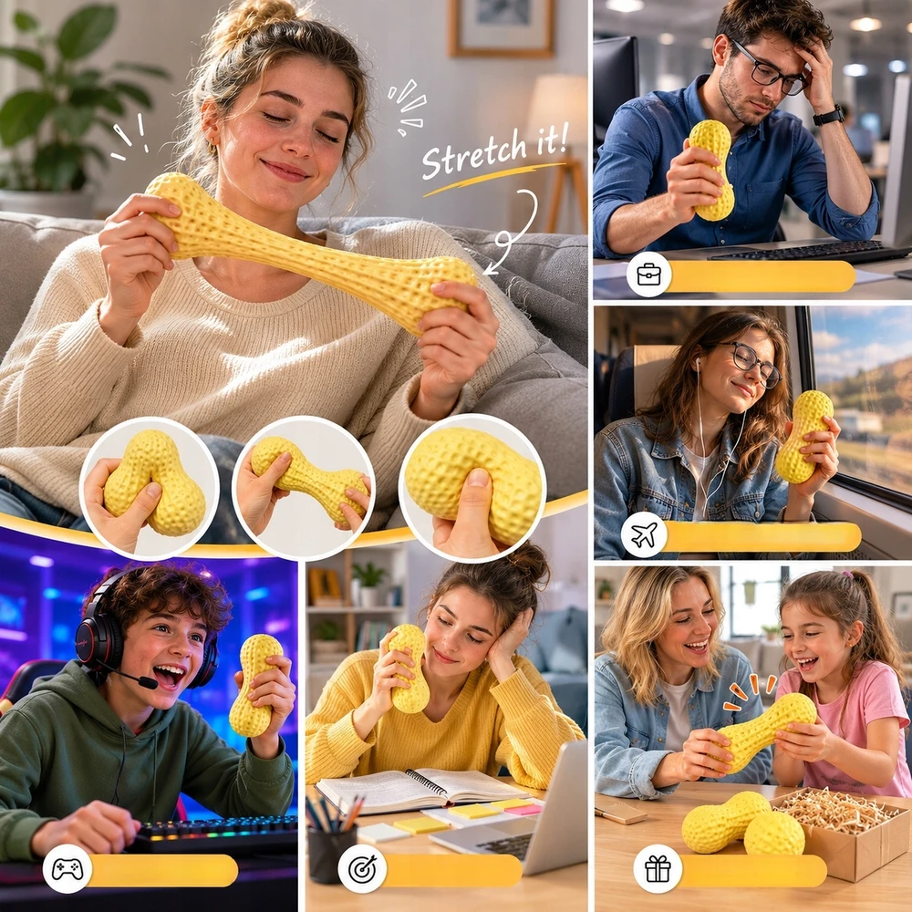 Bez Marki ANTISTRESINIS ŽAISLAS ŽEMĖS RIEŠUTŲ ŽEMĖS RIEŠUTŲ SQUISHY GNIOTEK