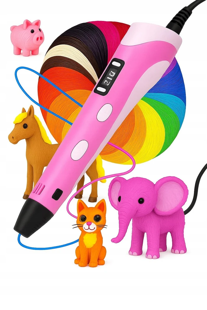 Bez Marki Anytech 3D rašiklis BALLPOINT 3D PRINTER PEN Anytech Rožinė