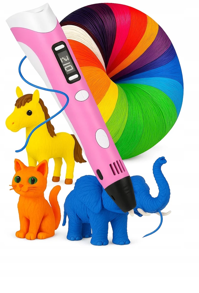 Bez Marki Anytech 3D rašiklis BALLPOINT 3D PRINTER PEN Anytech Rožinė