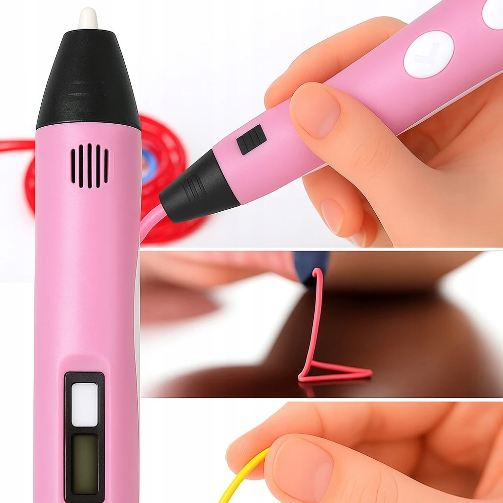 Bez Marki Anytech 3D rašiklis BALLPOINT 3D PRINTER PEN Anytech Rožinė