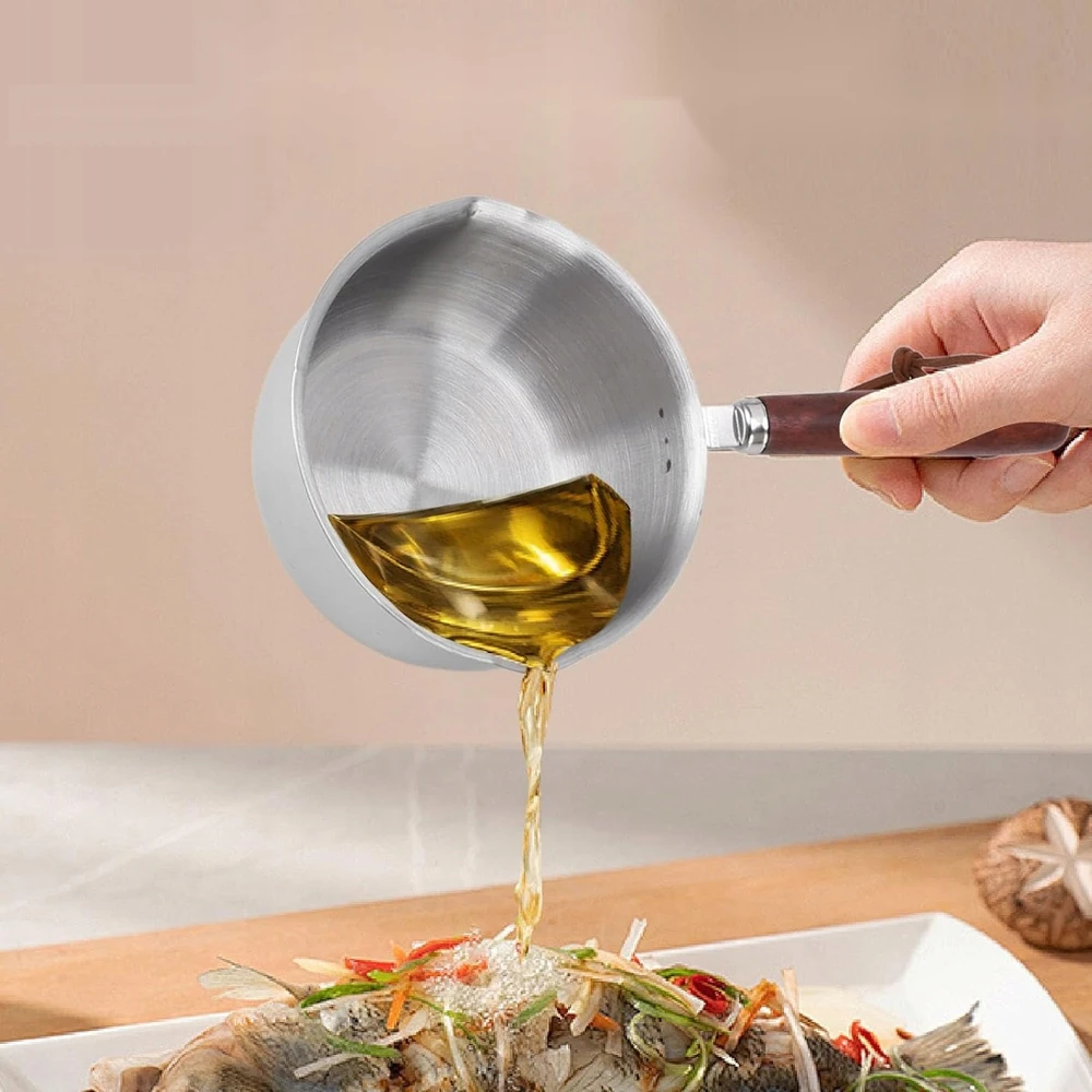Bez Marki APSAUGINIAI PUODAI 4 VIENETĖS NERŪDIJANČIO PLIENO MEDIENOS MAŽAS DAUGIAFUNKCINIS SNAGTAS