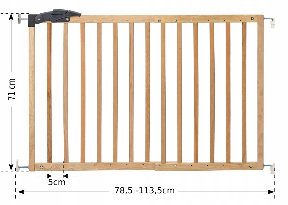 Bez Marki Apsauginiai vartai 78-113,5 cm Nicolas laiptams, durims, sertifikuoti