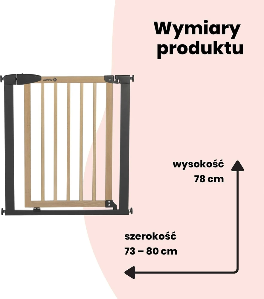 Bez Marki Apsauginiai varteliai Safety 1st medžio ir metalo, 73-80 cm