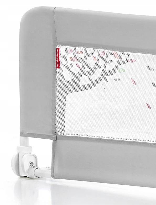 Bez Marki Apsauginis lovos barjeras Moby-System, pilkas, 154 x 42 cm, sulankstomas su tinkleliu