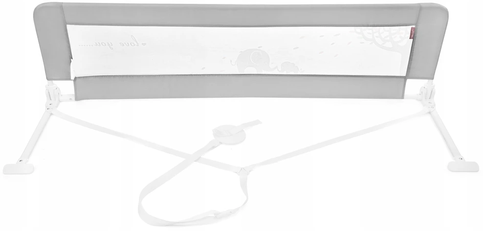 Bez Marki Apsauginis lovos barjeras Moby-System, pilkas, 154 x 42 cm, sulankstomas su tinkleliu
