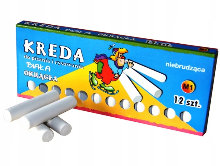 Bez Marki Apvali balta kreida, nežymi, 12 vnt