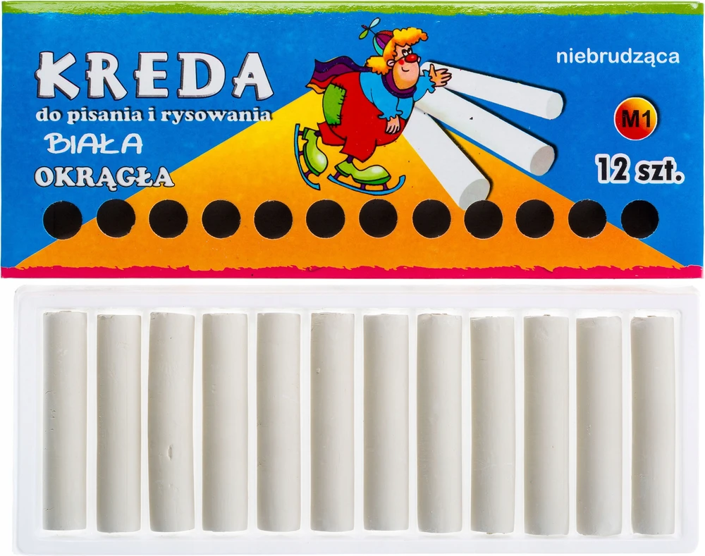 Bez Marki Apvali balta kreida, nežymi, 12 vnt