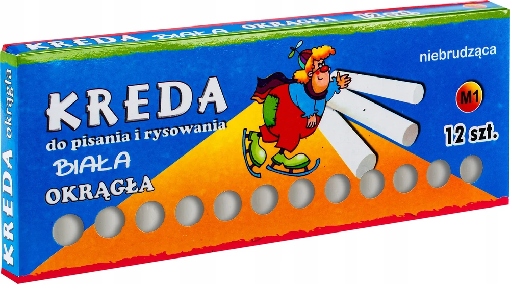 Bez Marki Apvali balta kreida, nežymi, 12 vnt