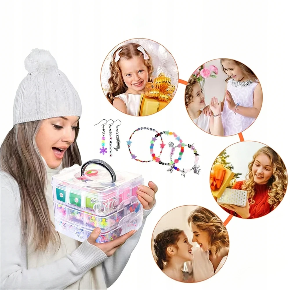 Bez Marki Apyrankės AUSKARAI PAPUOŠALŲ GAMYBOS RINKINYS DIY 4655 vnt. DOVANA
