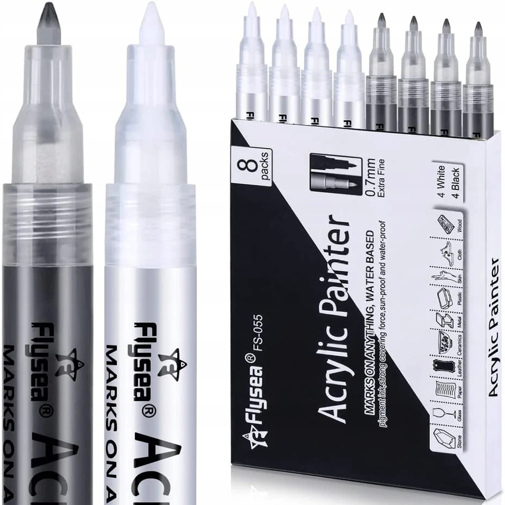 Bez Marki Artmagico marker akrylowy 5 vnt juoda 0,7 mm