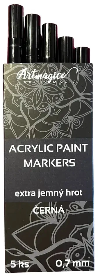 Bez Marki Artmagico marker akrylowy 5 vnt juoda 0,7 mm