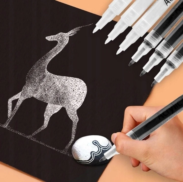 Bez Marki Artmagico marker akrylowy 5 vnt juoda 0,7 mm