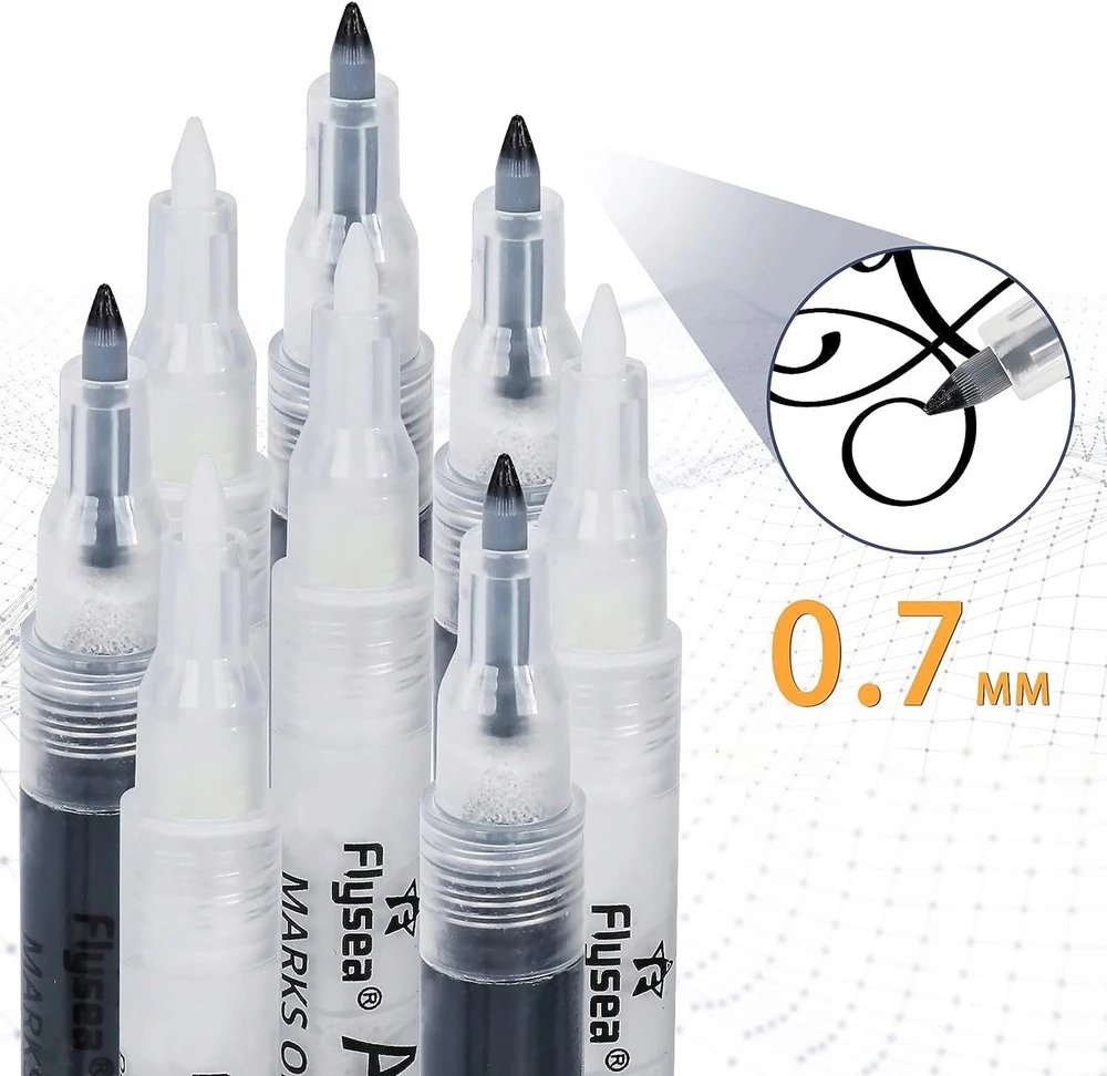 Bez Marki Artmagico marker akrylowy 5 vnt juoda 0,7 mm
