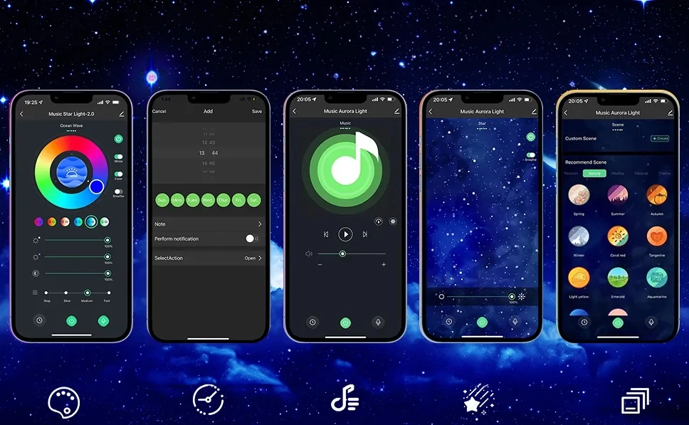 Bez Marki Astronautų projektorius: žvaigždžių, galaktikų, Bluetooth garsiakalbis