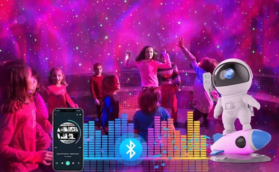 Bez Marki Astronautų projektorius: žvaigždžių, galaktikų, Bluetooth garsiakalbis