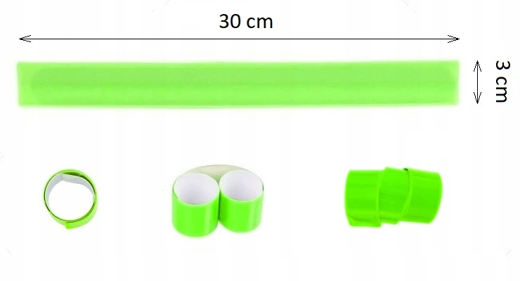 Bez Marki Atspindinti fluorescencinė apyrankė su savaime užsisegimu (10 vnt.)