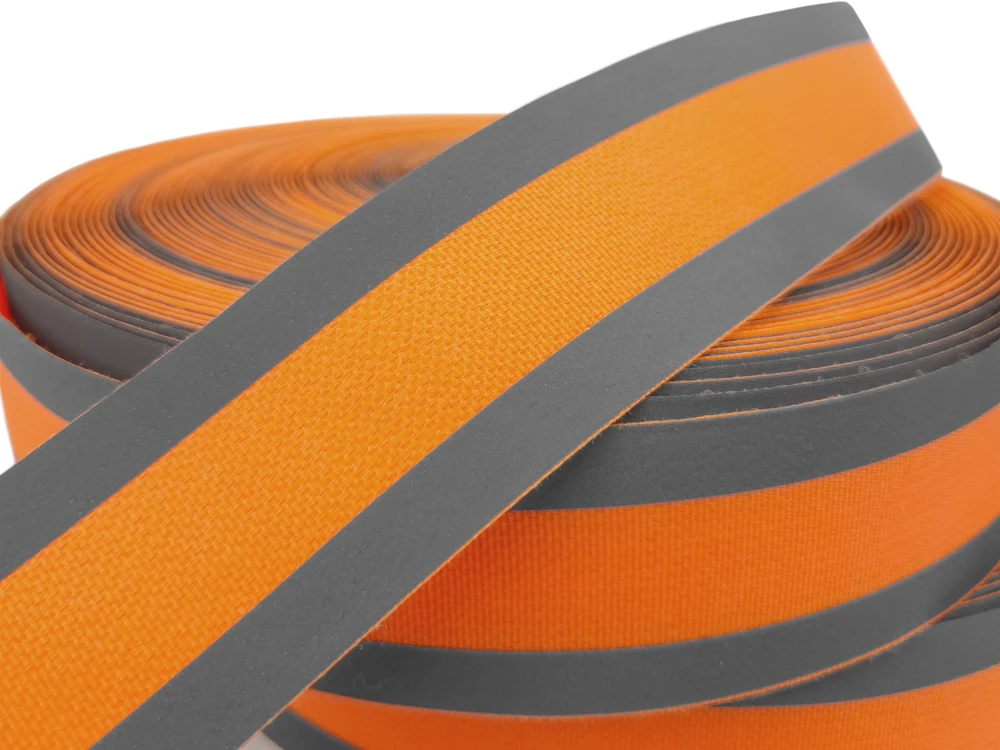 Bez Marki Atspindinti siuvimo juosta vaikams, oranžinė, 4 cm, 5 m