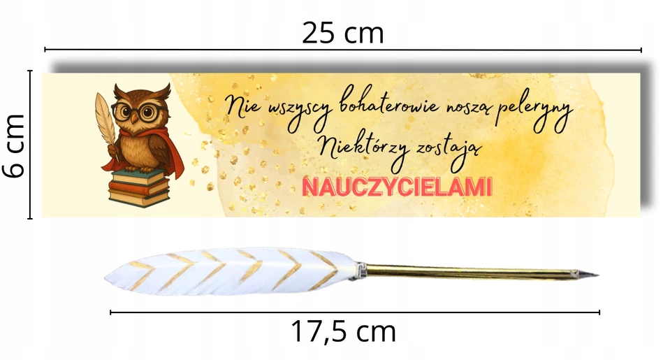 Bez Marki Auksinis rašiklis-plunksna ir knygos skirtukas – mokytojo dovana