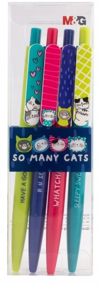 Bez Marki Automatinis rašiklis 0,7 mm So Many Cats nieb 4vnt M&G