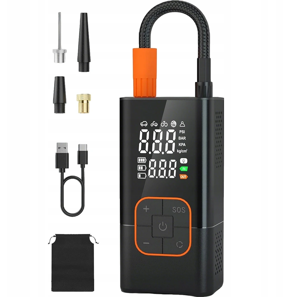 Bez Marki AUTOMOBILIŲ KOMPRESORIUS DVIRAČIO SIURBLYS + USB-C BATERIJOS MAITINIMO BANKAS