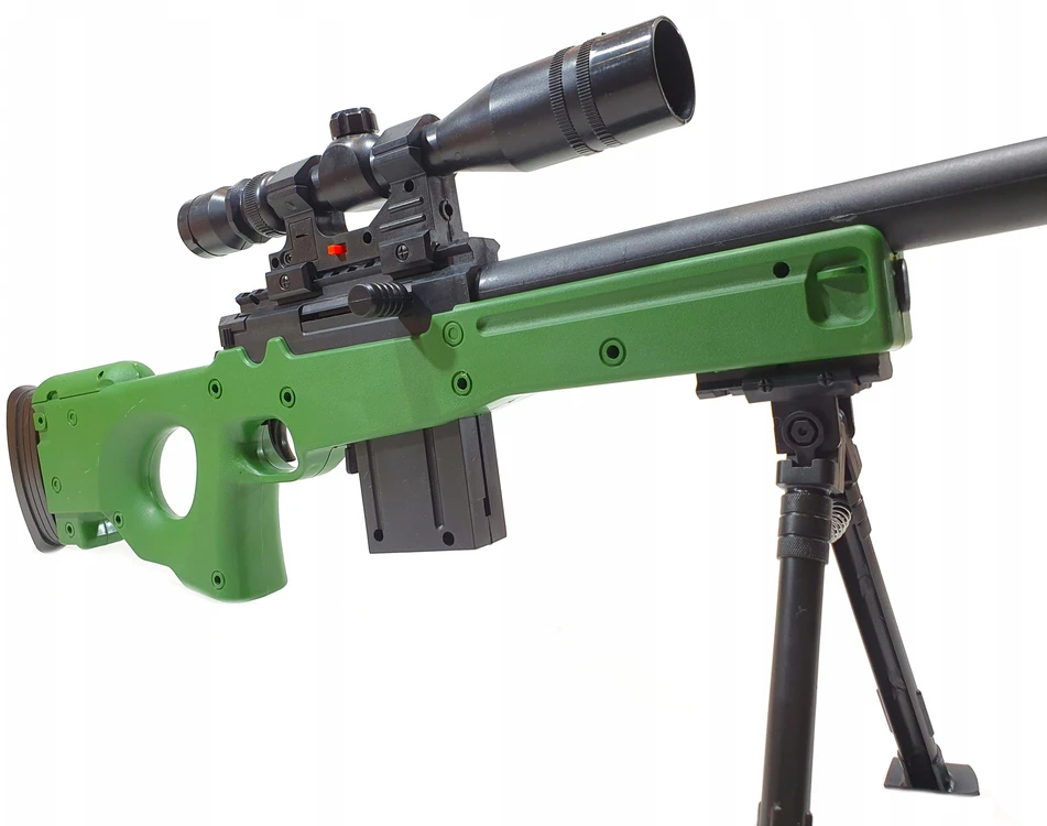 Bez Marki AWP snaiperio šautuvas SU KAMULIAIS, PIRMINĖS PRIEMONĖS REPLIKA ANT KOJŲ + TAIKYMO SRITIS